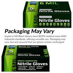 Heavy Duty Disposable Nitrile Gloves | Latex Free, 6mil Black & 8mil Orange | Fo