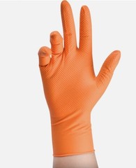 SureCare® MEDIUM 8 Mil Diamond Textured Orange Nitrile Sure-Tac Gloves (500)