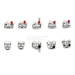 AZDENT Dental Ortho Metal Brackets Mini/Standard Roth/MBT 018/022 Hooks 3/3 4 5
