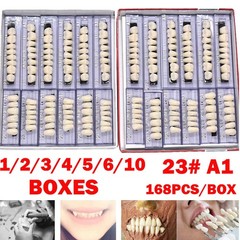 1-10 Boxes Dental Acrylic Resin Denture 23# A1 Full Sets Teeth Upper Lower Shade
