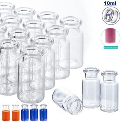 1000PCS 10ml Headspace Vials Clear Glass Bottle 20mm Crimp top Flat Bottom HPLC