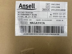 (Case of 2,000) 313028080 Ansell Exam Gloves, 7.5-8 Medium, Blue, Powder-Free