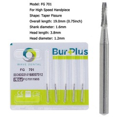 Wave Dental Carbide Burs FG 556 557 169L 701L High Speed Burs Friction Crip 19mm