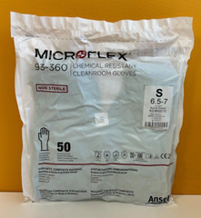 Ansell Microflex 93-360 (Box of 500) Sm (6.5-7) Teal/Blue Cleanroom Gloves. New!