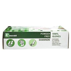 Emerald Shannon Powder Free Vinyl Gloves 100 Gloves Latex Free SELECT SIZE