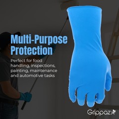 PIP Grippaz 8 Mil Nitrile Disposable Gloves, Fish Scale Grip, Blue, 3XL