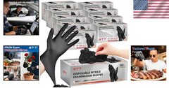 Disposable Black Nitrile Gloves 6 Mil – 1000 pcs for Food Prep & First Aid
