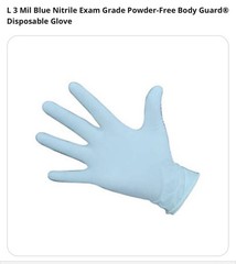 Large Nitrile Gloves Non-Sterile Textured Fingertips 3mil Thick. Case Qty:1000