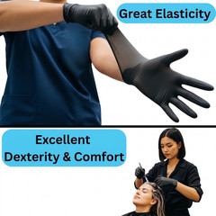2000 Black Nitrile Powder-Free Disposable Gloves X-Small 5 MIL Finger-Textured