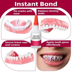 Dental Lab Instant Bonding Dental Glue 1oz, Repair Cracks & Secure Loose Teet…