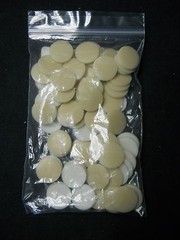 Bag of (72) Ace Glass 19mm x 3mm Silicone-Bonded White PTFE Face Septum 12908-60