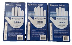 MEDICOM Vulcan Latex-Free Indigo Nitrile Gloves, Size L 400+ Bundle OB