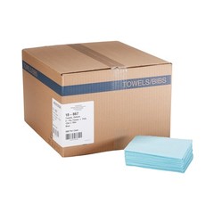 McKesson Blue Dental Medical Tattoo Procedure 2-Ply Towel Bibs 13″ W x 18” L –