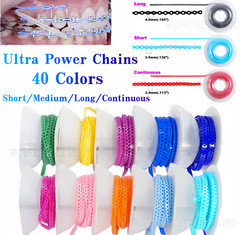 Dental Orthodontic Power Chains Braces Rubber Bands Elastic Short Long Medium