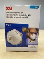 NEW GENUINE 3M N95 Particulate Respirator Face Mask, 1 Box (10 Respirators) 8511