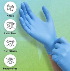 FifthPulse Nitrile Exam Gloves Medium 1000 Count Case 10 Boxes Powder Free Blue