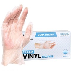 Large Pack Of 100 Clear Vinyl Gloves Food Safe Disposable Industrial Grade