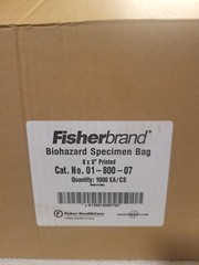 200 Bags 8X8″ Fisher Reclosable 3-Wall Specimen Transfer Bag (Biohazard) + Pouch