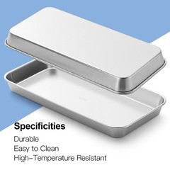 Dental Medical Stainless Steel Instrument Tray Tattoo Flat Trays 3 Sizes