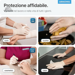 1000 White Disposable Latex Gloves XS-XL Powder Free Professional Heavy Duty