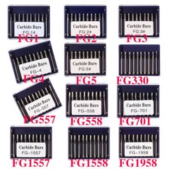 Dental Tungsten Carbide Burs Round Pear FG 557 330 For High Speed Handpiece 19mm