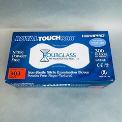 Hourglass HandPro RoyalTouch300 Nitrile Exam Gloves Powder Free 10 Boxes of 300