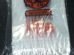 6″ x 9″ 6×9 Specimen Transport Biohazard 2MIL 2 Mil Zip Bag – 100 Count 100x