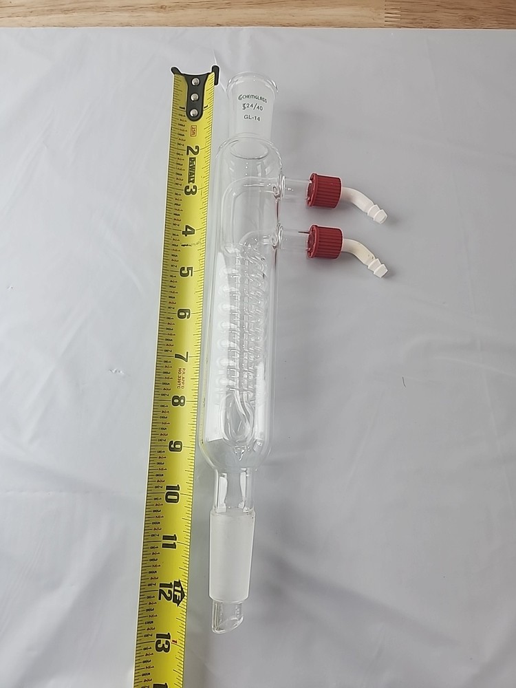 ChemGlass CG-1213-L-20, CONDENSERS, REFLUX, COIL TYPE, 24/40 Joint, 300 mm