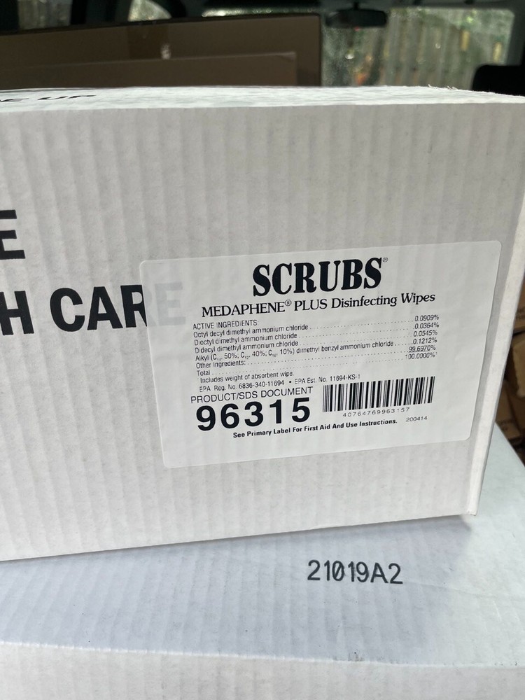 Lot Of 6 Scrubs Medaphene Plus Wipes 6″ x 9″ 2lb 5oz