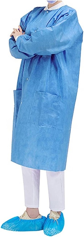 Durable SMS 45 GSM medium unisex lab coat made for Adult M/L High Quality 20 Pcs