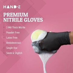 Black Nitrile Disposable Gloves -BBQ, Tattoo, Hair Dye, Cooking, Mechanic Glo…