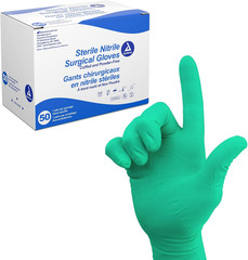 6536-BX Sterile Nitrile Surgical Gloves, Powder-Free and Puncture White, 7.5