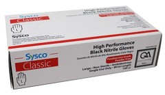 Sysco High Performance Black Nitrile Gloves Large 100 Count Non Sterile