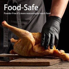 Basic 100pcs Black Vinyl Synthetic Multipurpose Latex Free Disposable Gloves