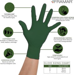 Green Gloves Disposable Latex Free – Heavy Duty Nitrile Gloves Medium, Dispos…