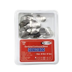 100 Pcs/Box Dental Metal Matrices Refill Matrix Band Sectional Contoured Ledge