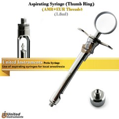 Dental Syringe 1.8ml Manual Aspirating Anesthetic Injecting W/ Extra EUR Thread