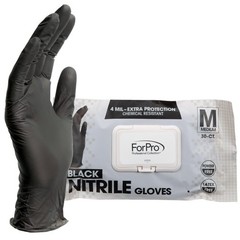 Black Nitrile Disposable Gloves Medium 30 Count Food Safe Puncture Resistant