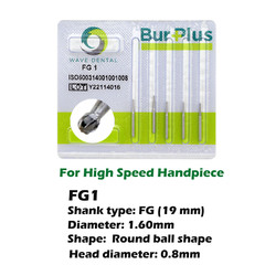 Wave Dental Surgical Burs High Speed FG 25mm Carbide Friction Grip Round 2 4 557