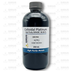 True Colloidal Platinum NanoParticles (PtNPs): 100 ppm – 250 mL in Plastic