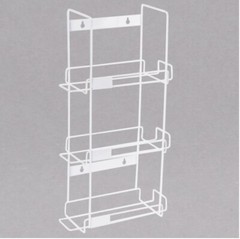 3-Tier Glove Box Holder White Wire Wall-Mount Saves Counter Space
