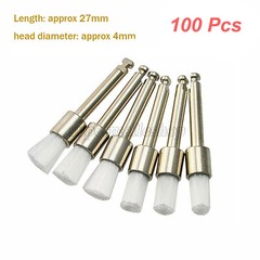 100Pcs/box Dental Polishing Polisher Prophy Brush Brushes Nylon Latch Flat White