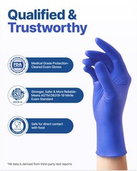 Schneider Nitrile Exam Gloves, Dark Blue, Large, 03 Blue (Large 100ct)