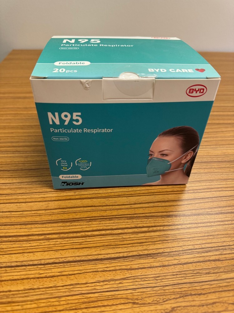 BYD Care N95 Particulate Respirator 20 masks each – Case of 10 Boxes