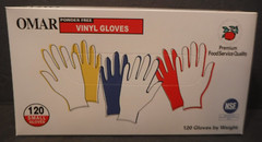120-Small Omar Disposable Powder Free Vinyl Gloves Premium Food Service Quality