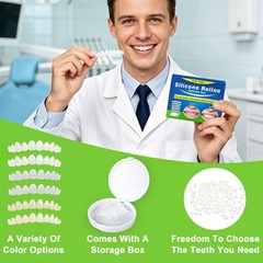 Veneers Teeth for Women, Tooth Replacement Missing Teeth, Upper Veneer 6PCS
