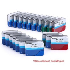 100pcs Dental Diamond Burs for High Speed Handpiece Medium 1.6mm Friction Grip