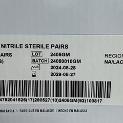 Micro-Touch Nitrile Exam Gloves Sterile 50 Pair Box Size: MEDIUM Exp: 05/2029