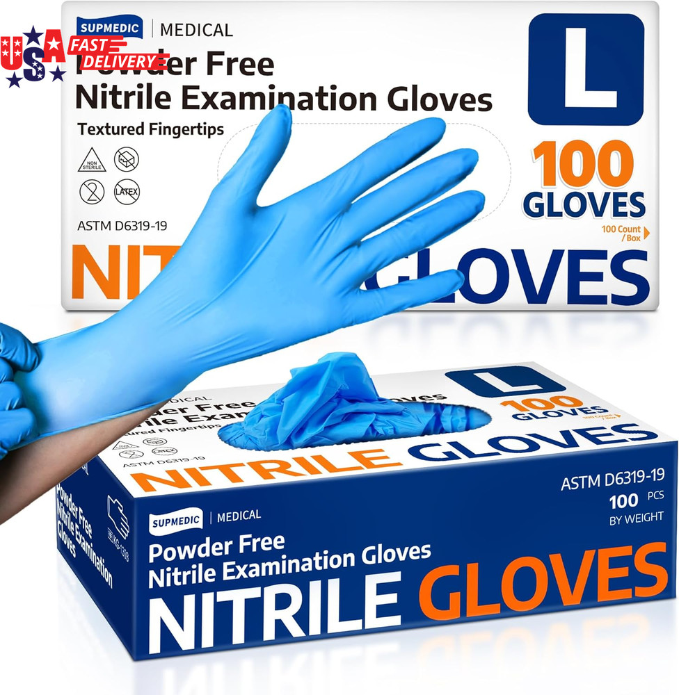 Medical Soft Max™ Nitrile Exam Gloves, 100 Count Latex-Free Powder-Free Non-Ster
