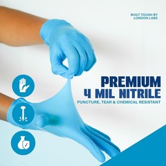 Synsafe 4 Mil – Blue Nitrile Exam Gloves –Disposable Latex Free & Powder Free…